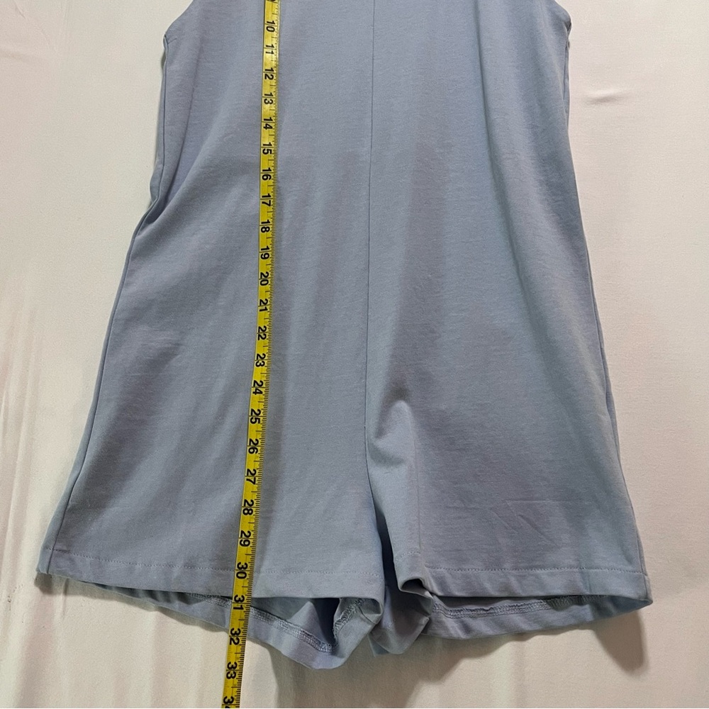 Zara Light Blue Romper L Sleeveless Minimal Chic Flowy Soft Summer - Picture 12 of 12